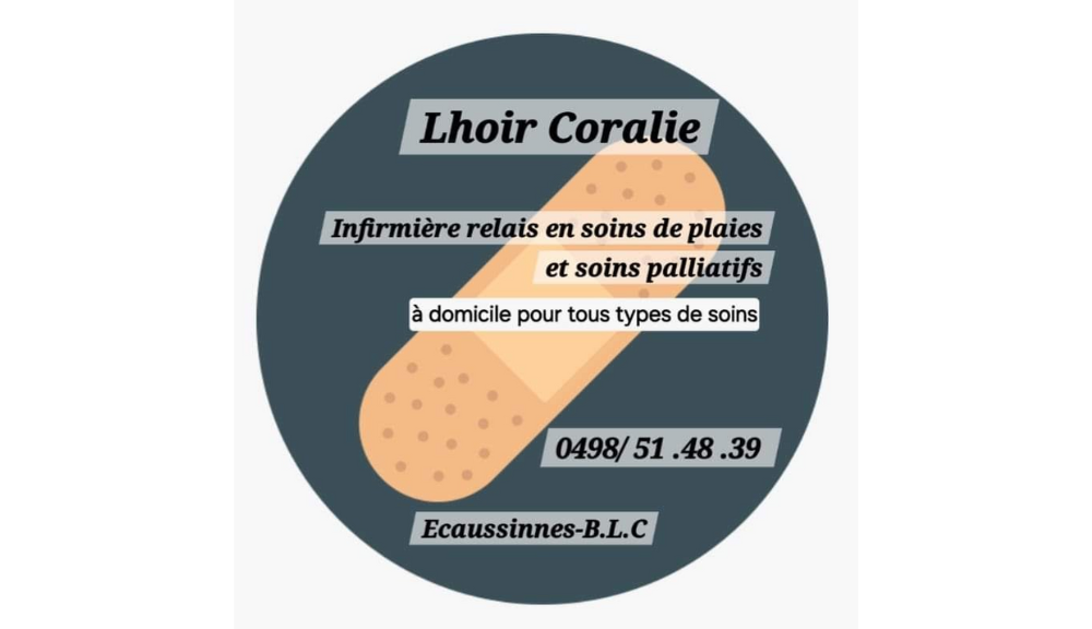 Logo Coralie Lhoir infirmière relais en soins de plaies et soins palliatifs à domicile pour tous types de soins Ecaussinnes - Braine-le-Comte